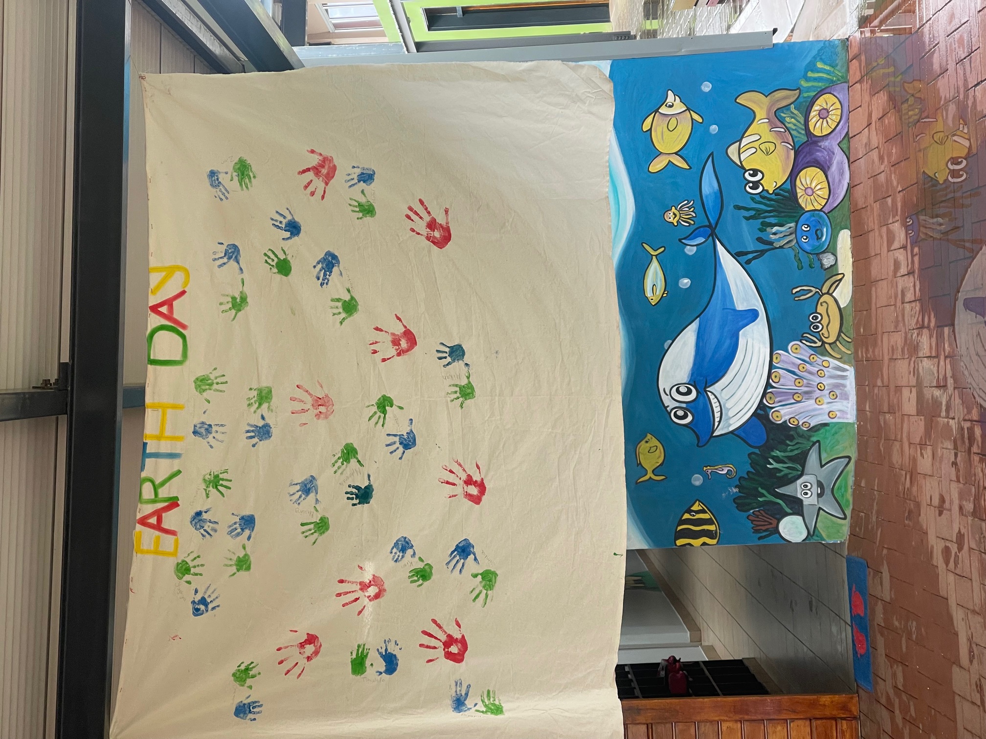 Earth Day activities with children's handprints